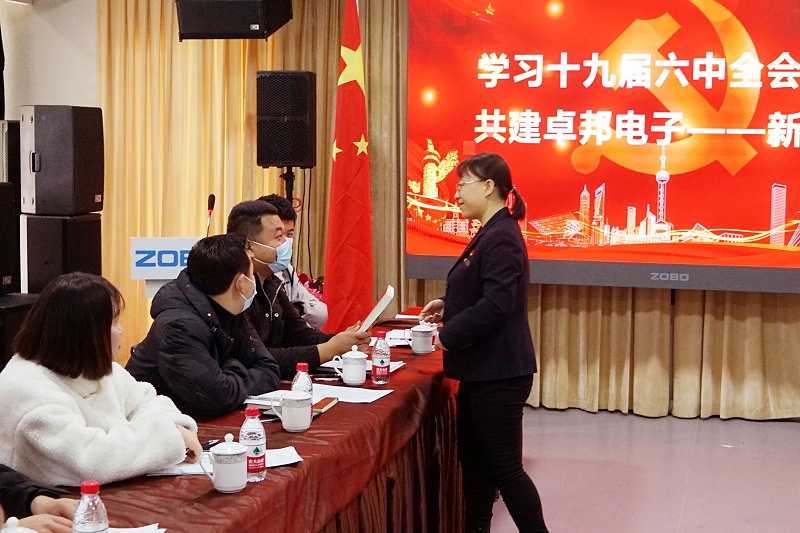 ZOBO麻豆影院91性欲党支部丨开展“学习贯彻党的十九届六中全会精神”主题党日活动